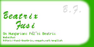 beatrix fusi business card